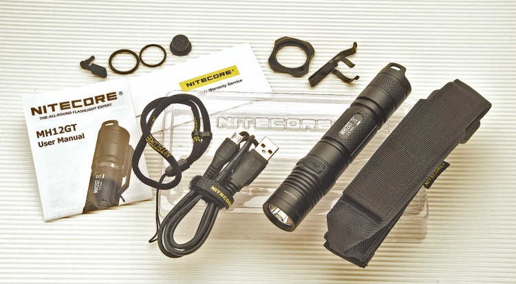 The new Nitecore MH12GT is a tactical flashlight that can be recharged also via a USB cable
