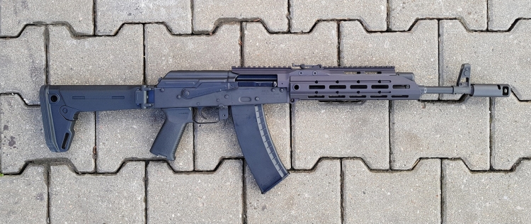 Choosing the right variant, you can install the SAG chassis on any AK/AKM variant – such as this Bulgarian, 5.45mm caliber BSR-74