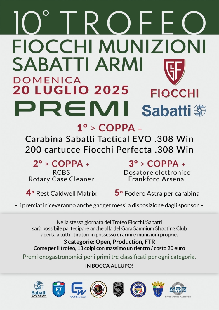 Trofeo Fiocchi-Sabatti 2025, il decennale
