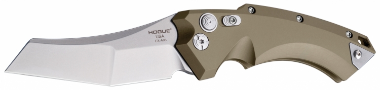 I coltelli della linea Hogue EX-A05 presentano impugnature in alluminio nere, color sabbia o verde oliva