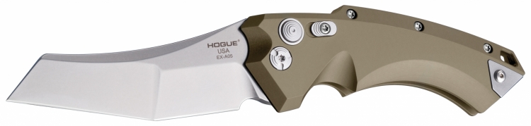 Hogue's EX-A05 knives feature a black, OD green or FDE aluminum handle