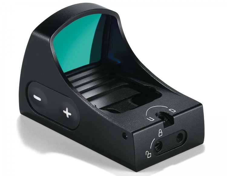 Leica is the first premium manufacturer to implement its red dot sight with asphere, guaranteeing an even crisper and more brilliant image of the illuminated dot, extremely high image quality as well as excellent viewing comfort
