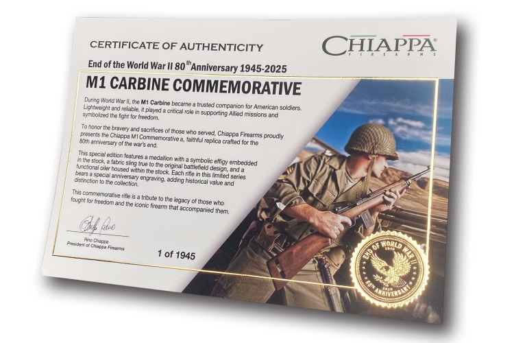 Each rifles comes with a Certificate of Authenticity