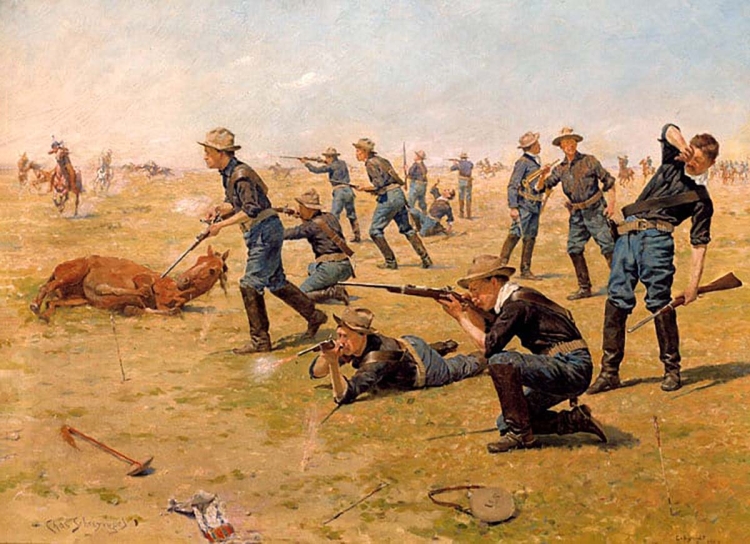 On the Skirmish Line (Charles Schreyvogel - 1900)