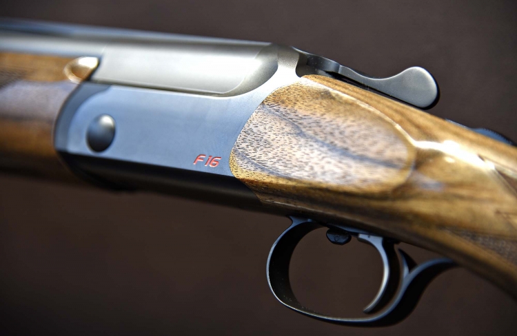 Close view of the body and trigger guard of the Blaser F16 Sporting version