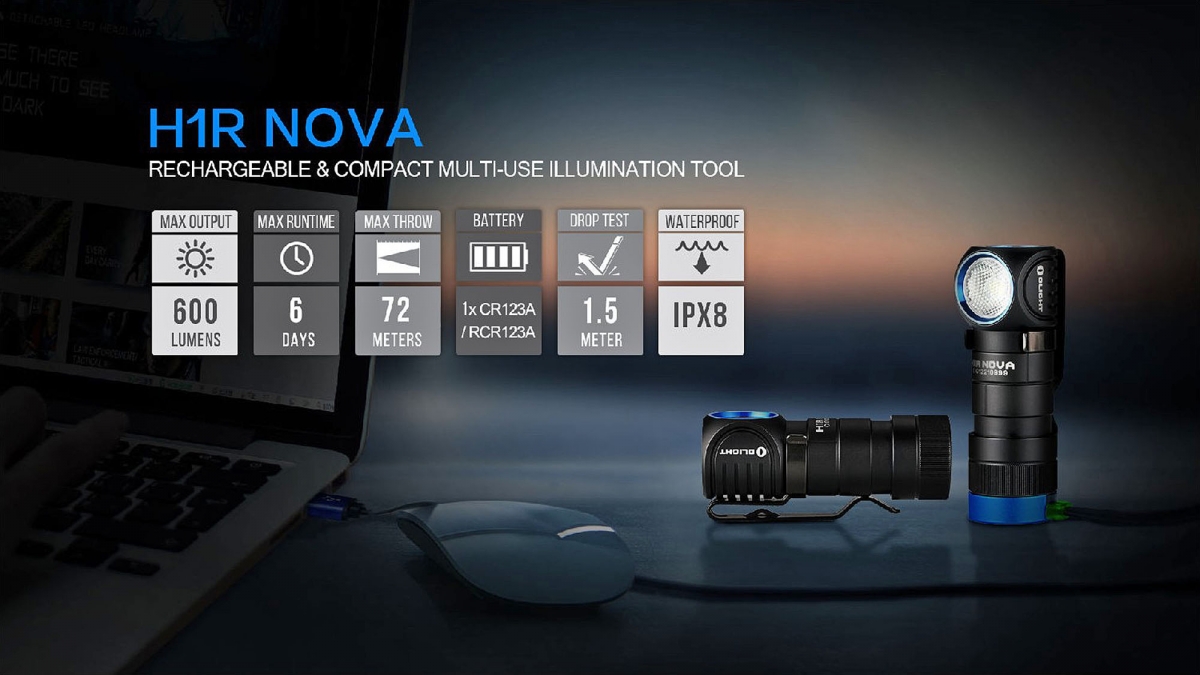 The H1R Nova is one of the many new flashlights launched by Olight for 2017