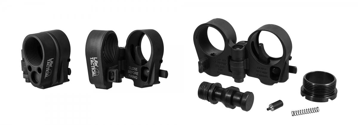 The AR Folding Stock Adapter Gen 3-M, an AR compatible folding stock adapter from Law Tactical