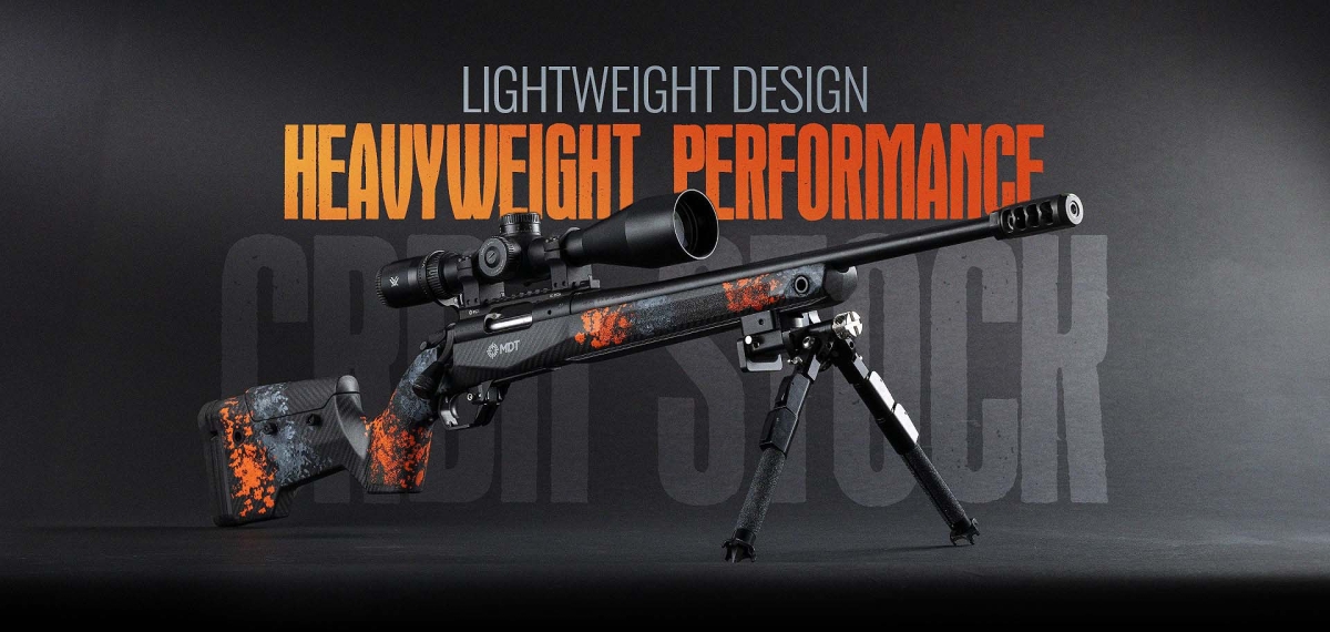 MDT CRBN drop-in carbon stock for hunting and precision rifles