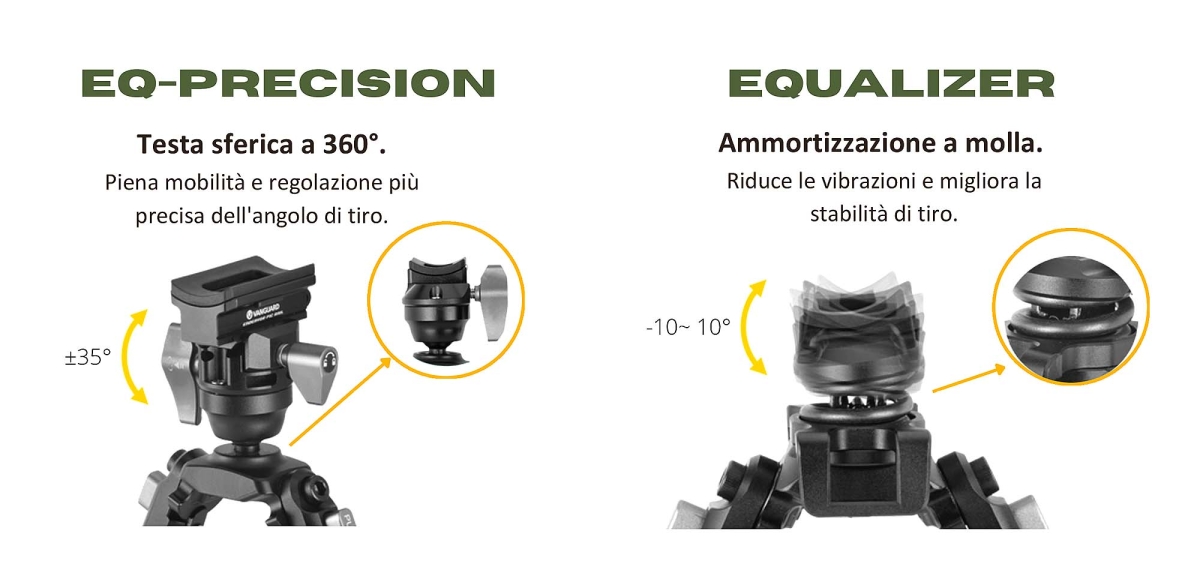 Bipiedi Vanguard Equalizer ed EQ-Precision Bipiedi Vanguard Equalizer ed EQ-Precision