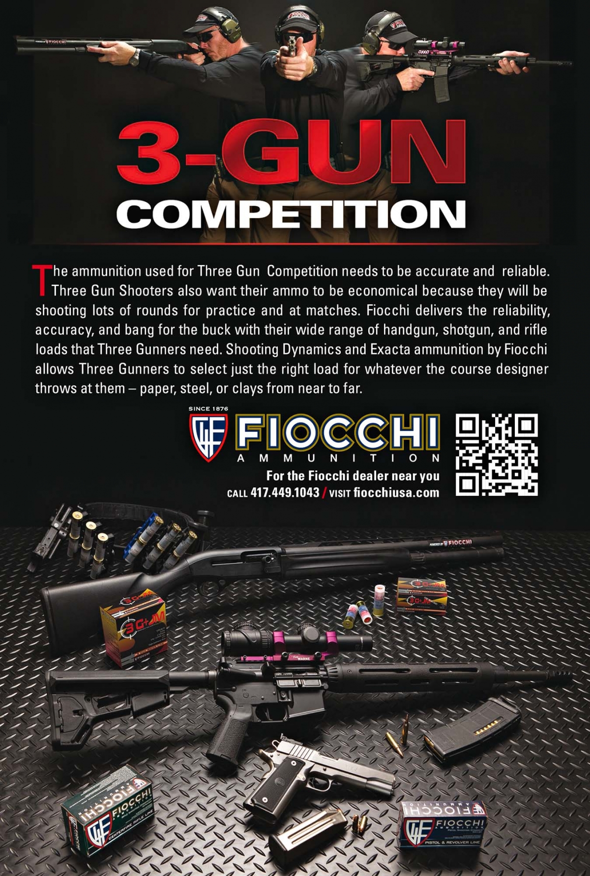 Fiocchi 3G+JM ammunition for Tri-Gun Competition shooters