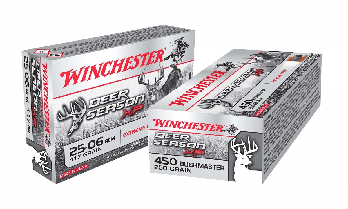 The new Winchester Deer Season XP .25-06 Remington and .450 Bushmaster loads are available in 20-rounds boxes