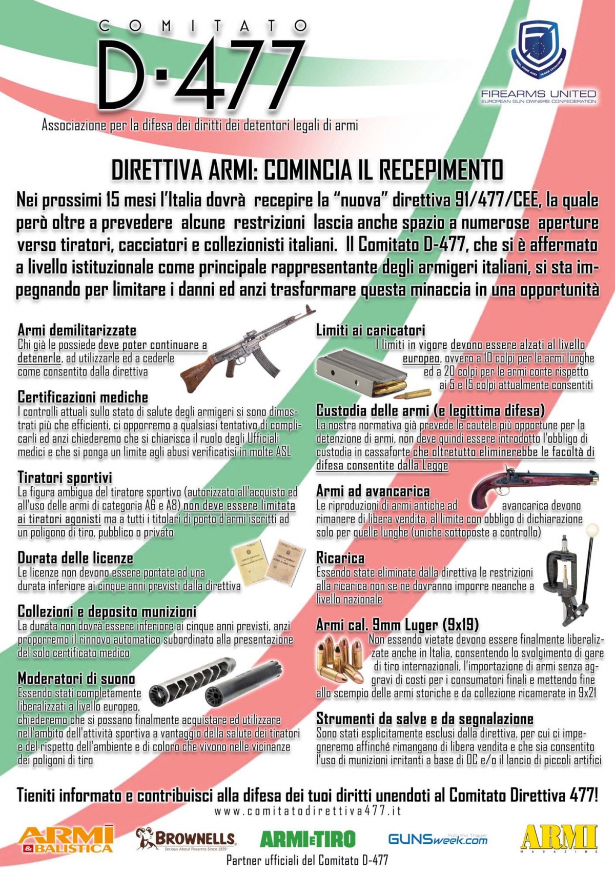 Il comparto armiero italiano unito a sostegno del Comitato Direttiva 477
