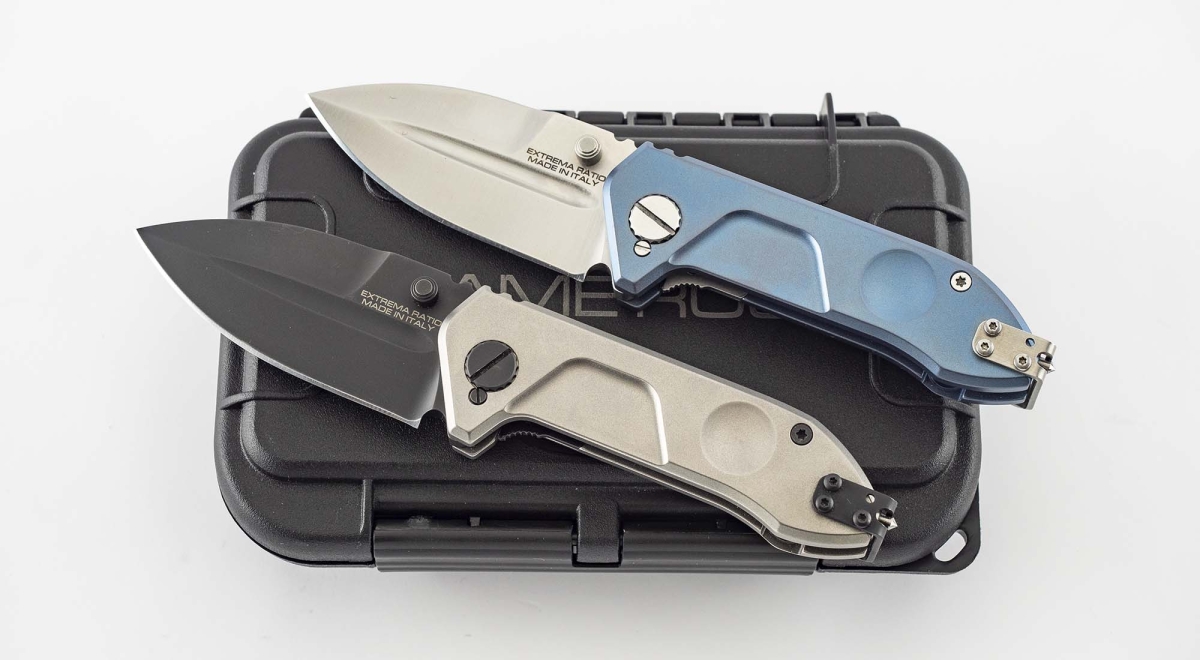 Extrema Ratio Frame Rock knife: Black and Titan Blue variants