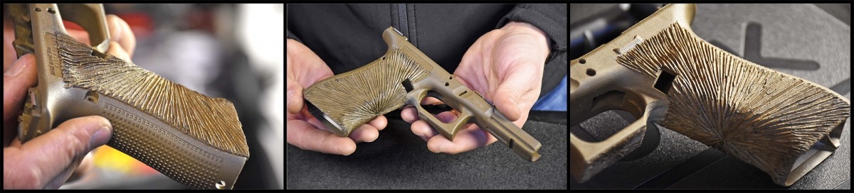 Il fusto originale della Glock 17 è stato personalizzato, su richiesta del cliente