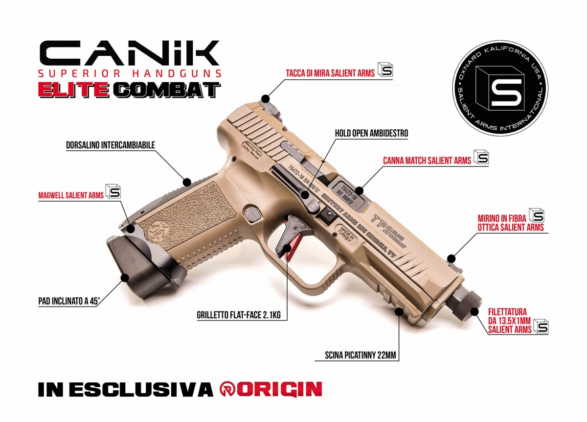La Canik TP9 Elite Combat arriva in Italia