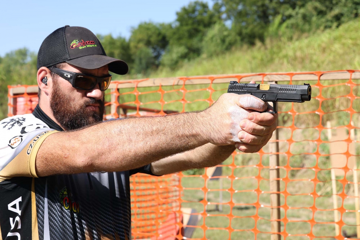 The new P-10F Competition-Ready pistol, a striker-fired 9mm model optimized with Apex Tactical and HB Industries components for practical shooting, is (for now) a CZ-USA exclusive for the north American market