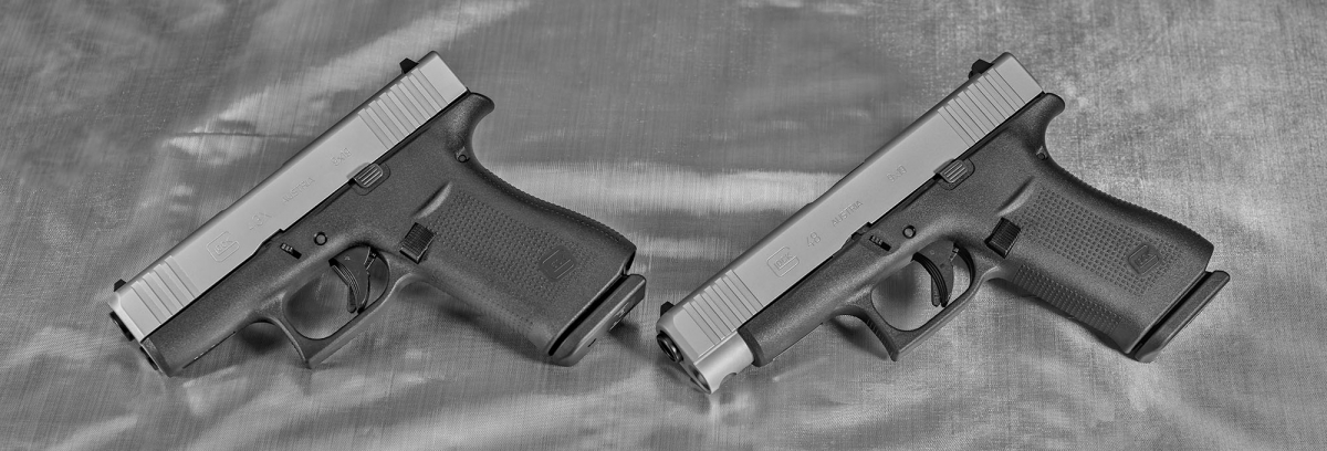 New Glock G43X and G48 slimline pistols with silver slides