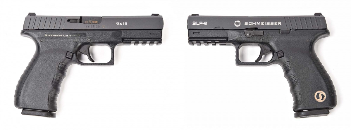 Side views of the Schmeisser SLP-9 pistol