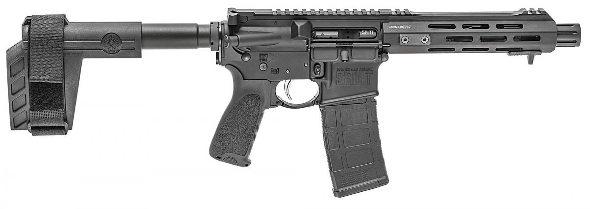 Il lato destro della "pistolona" Springfield Armory SAINT AR-15 Pistol