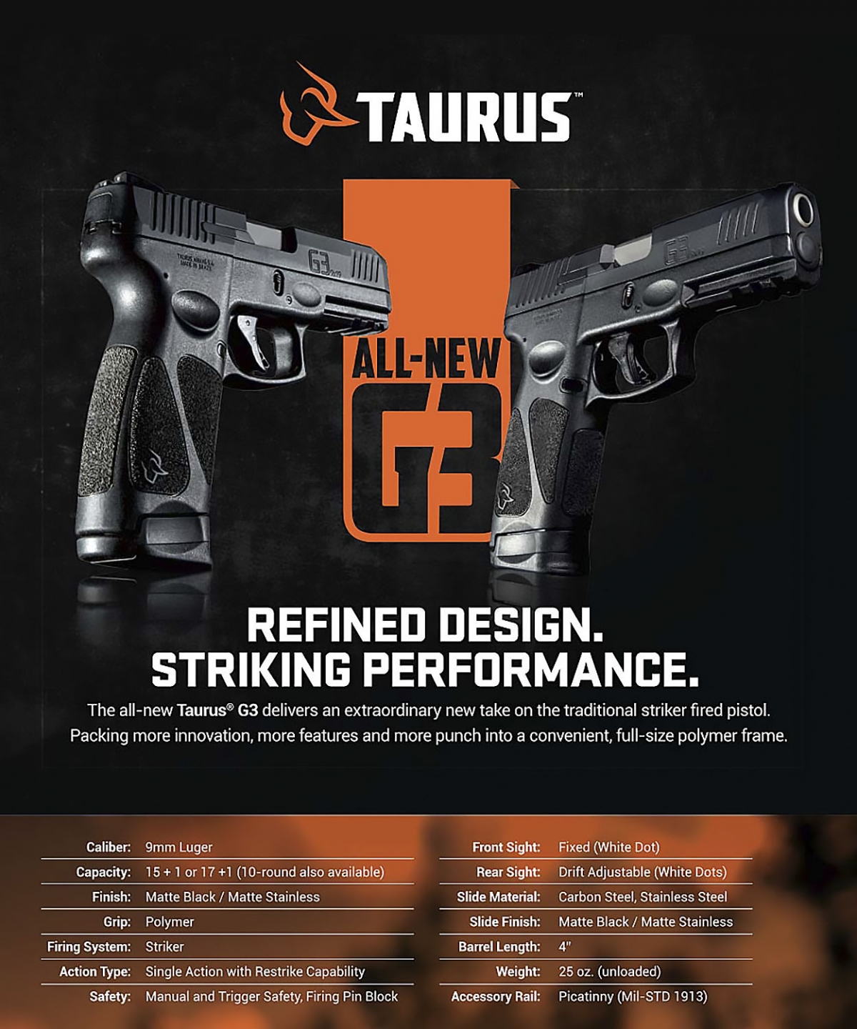Taurus G3 in 9mm: una pistola striker-fired polimerica... rielaborata