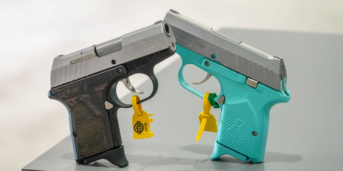 The Remington RM380 Executive and the Micro Light Blue pocket pistols