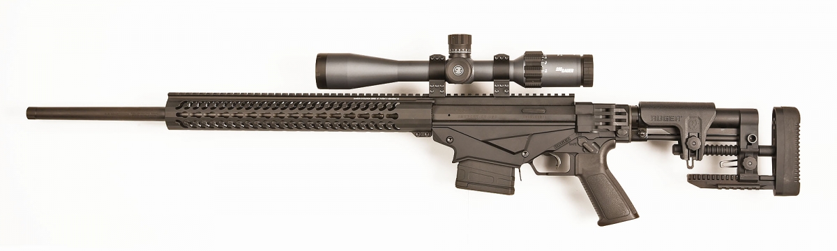 Vista sinistra dell'arma, con ottica SIG Sauer Tango6 3-18X44 Triplex-2P-ILL-SF-30 (opzionale) montata