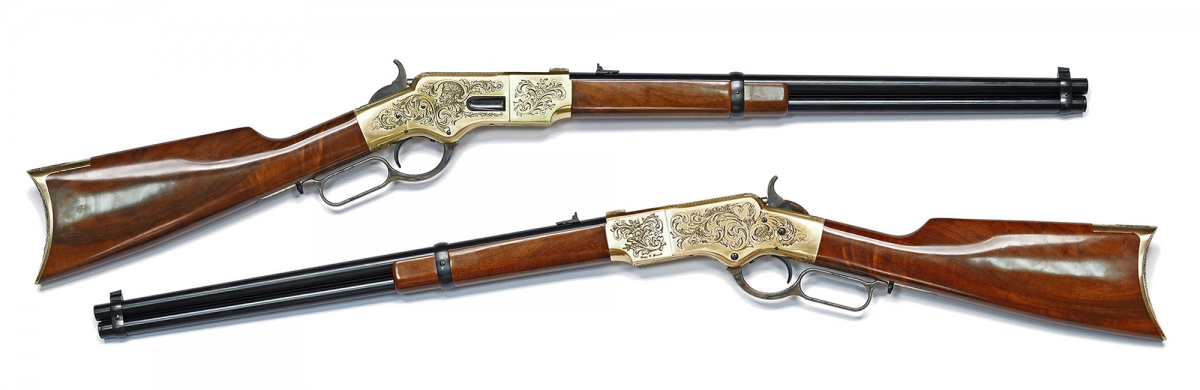 Winchester 1866 Yellowboy rifle - 150 Anniversaryengraved edition, realized by Uberti based on an early original model