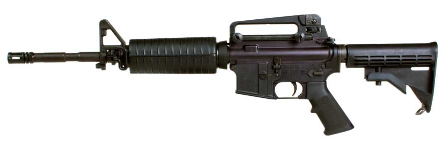 The Colt M4 Commando semi-automatic carbine in its 14,5-inch barrel variant
