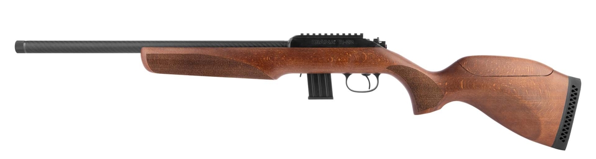 Diana R22 Carbon Premium, la carabina sportiva al top Carabina bolt-action Diana R22 Carbon Premium – lato sinistro