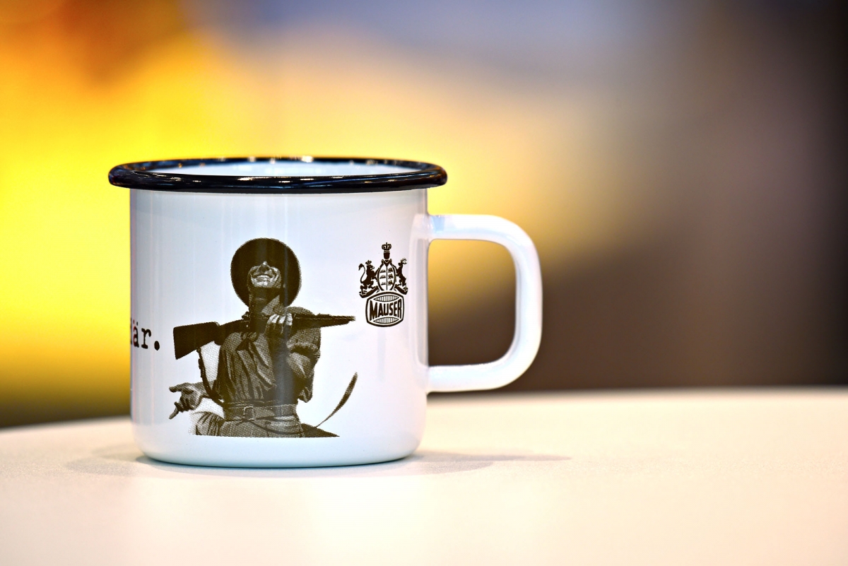 A very traditional "African Hunter" cup with the Mauser Brand logo