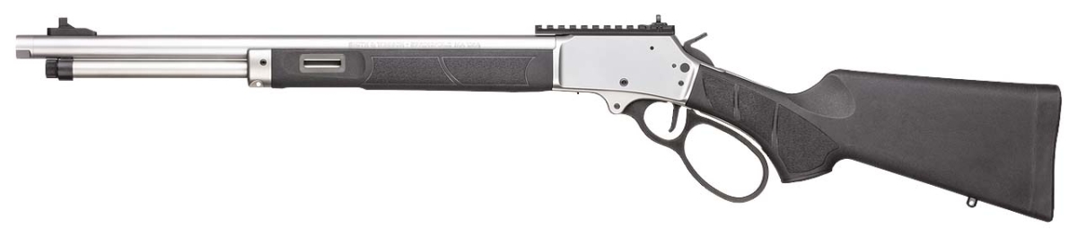 Smith & Wesson Model 1854 .45 Colt lever-action rifle – left side, stainless model