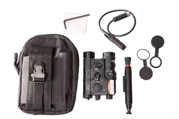The LS-FL5 is sold in a kit that includes adjustment and cleaning tools, a soft pouch, rubberized caps, and a remote switch with a 38cm-long cable