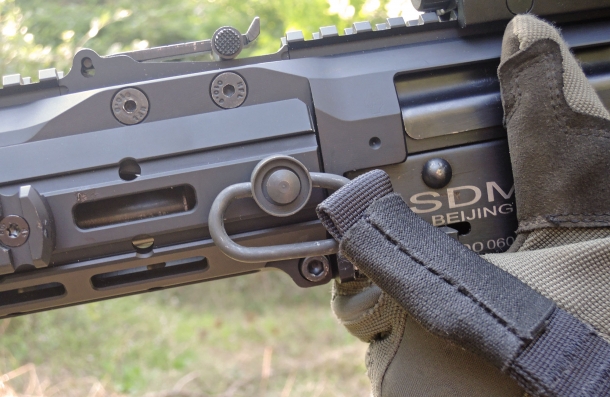 The SAG AK Chassis MK2 features two QD flushcups for a tactical sling