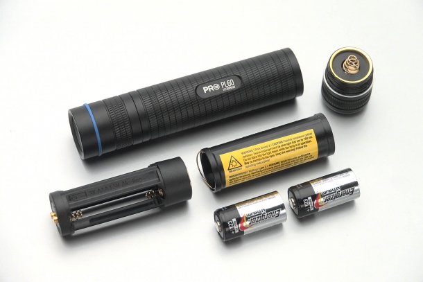 The Walther Pro PL60 flashlight can use a single ICR18650 lithium-ion battery...