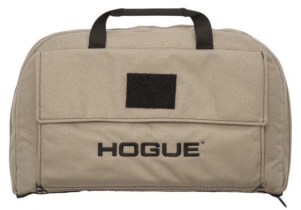 La nuova 'Large Pistol bag' color sabbia della Hogue, con velcro frontale per l'aggiunta di accessori