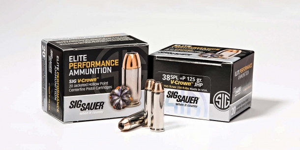 Munizioni da revolver SIG Sauer Elite Performance .38 Special +P con palla da 125 grani