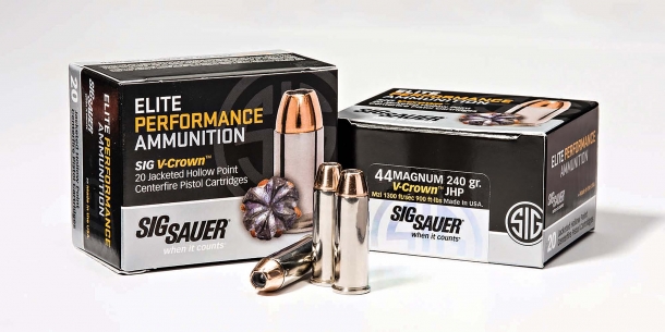 Munizioni SIG Sauer Elite Performance calibro .44 Magnum con palle da 240 grani