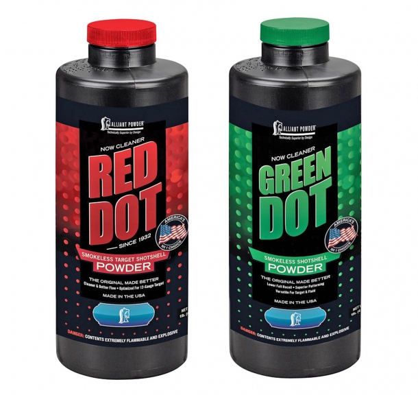 Alliant Powder Green Dot and Red Dot reloading propellants