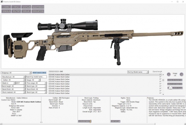 La Firearms Guide offre un database facile da consultare e costantemente aggiornato
