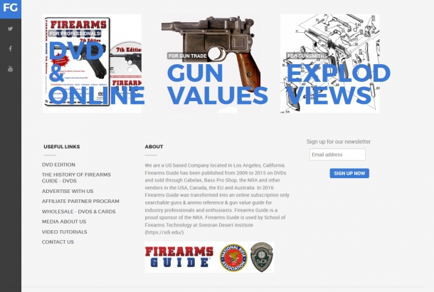 The Firearms Guide also offers gun values, exploded views, printable targets, and much more