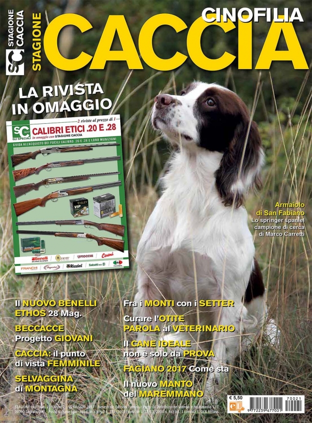 Copertina rivista Stagione Caccia - Cinofilia numero 21 / maggio 2017
