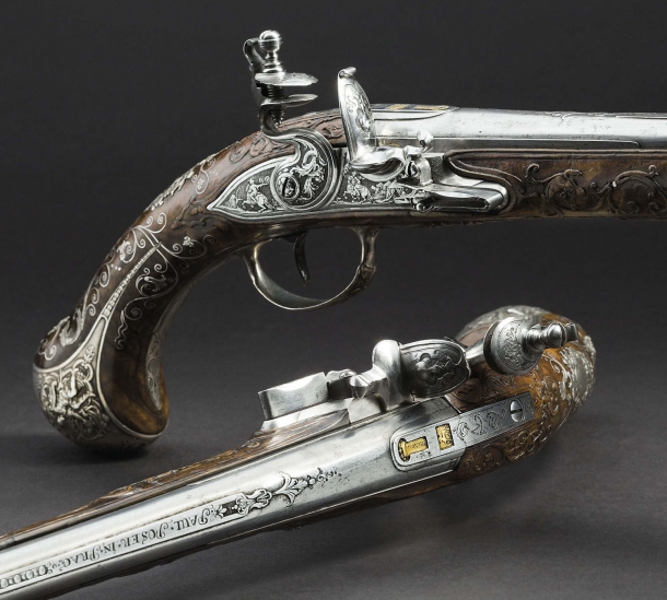 Pair of significant deluxe flintlock pistols, Princes von Lobkowitz