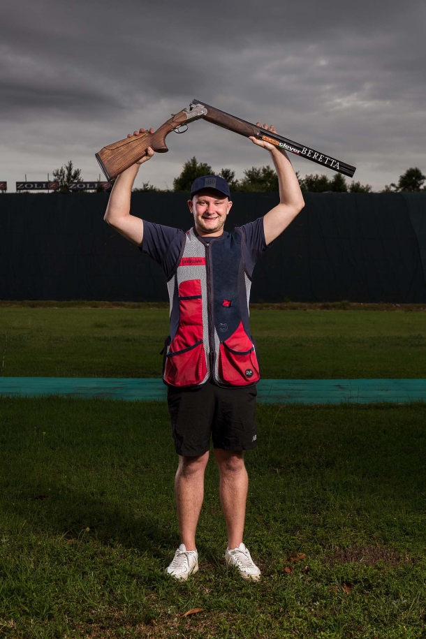 Nathan Hales (UK), gold medal in Men's Trap