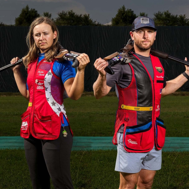 Vincent Hancock e Austen Smith (USA), medaglia d'argento nello Skeet misto