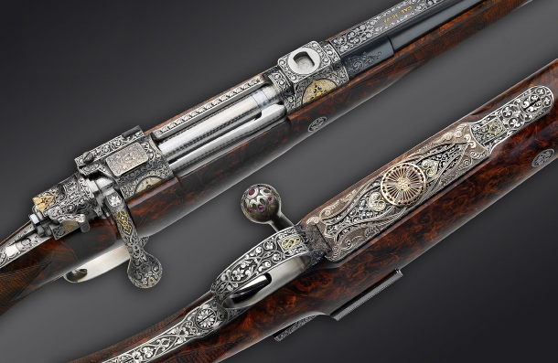 Details of the Fanzoj Rich Ornament bolt action rifle