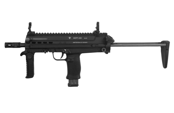 Pistola-mitragliatrice FORT-230 – lato sinistro