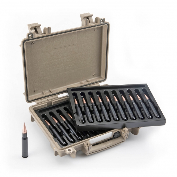BLACKWATER AMMUNITION introduces the first hybrid, aerospace alloy .50 BMG case and ammo