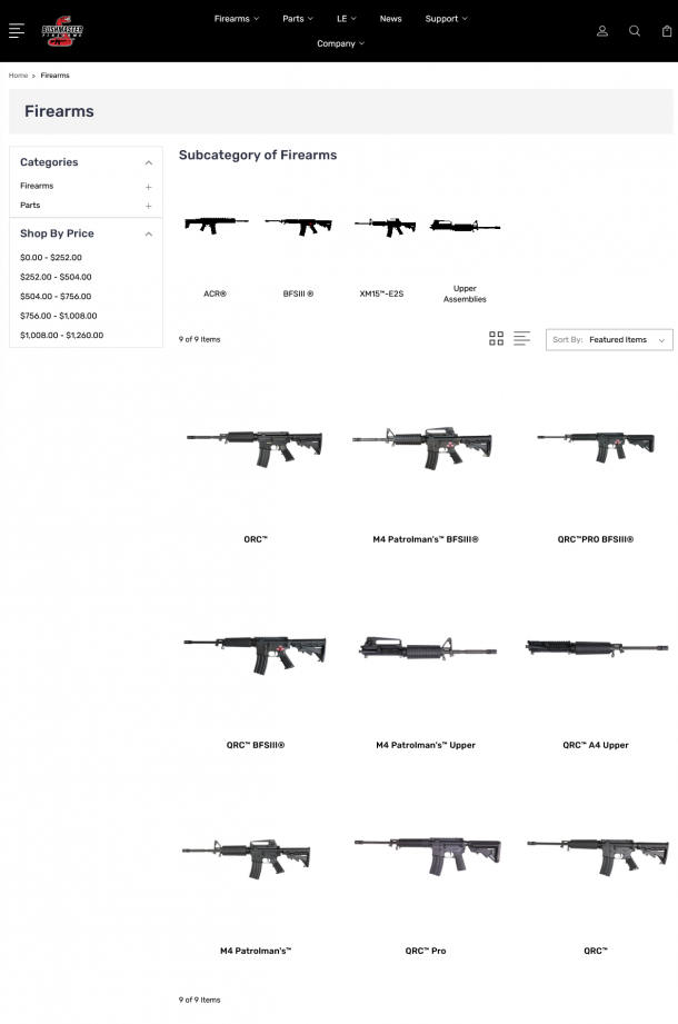 As of today, the company website only lists a short lineup of AR-15 variants: more is to come for the future...