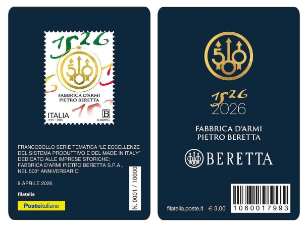 Un francobollo commemorativo per i 500 anni Beretta