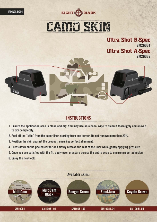 Sightmark Camo Skins: protection and style for optics